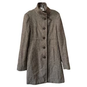 Urban Behavior Women Size Large Wool Blend Tweed Coat Buttons Pockets Career